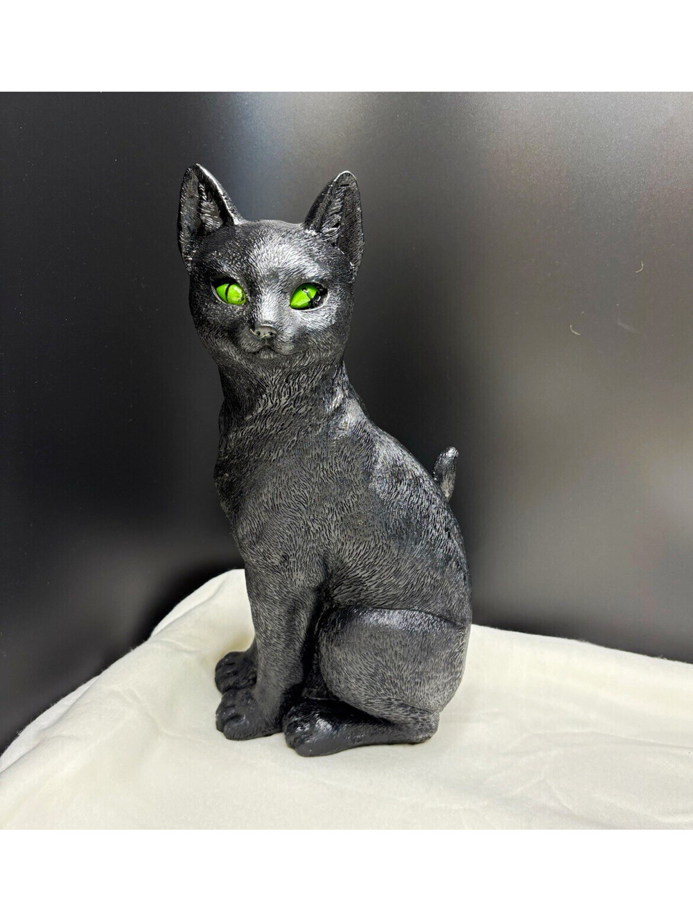 Gothic Black Cat Light Up Statue Halloween Haunted Decor